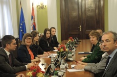 28 April 2014 National Assembly Speaker Maja Gojkovic in meeting with EU High Representative Catherine Ashton